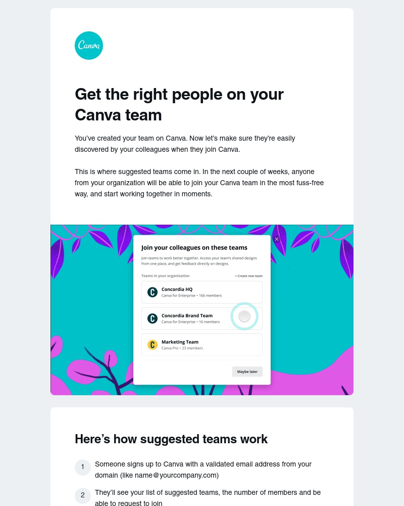Canva -    We’ve made it even easier for your colleagues to join your Canva team