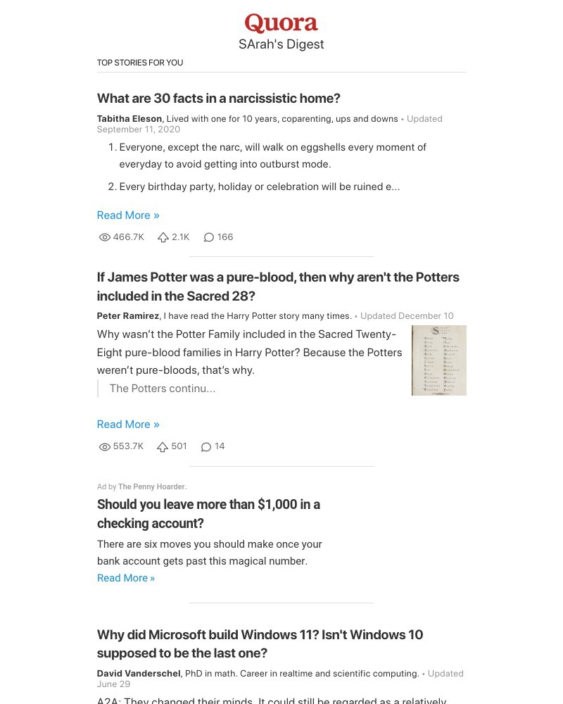 Quora - What are 30 facts in a narcissistic home?
