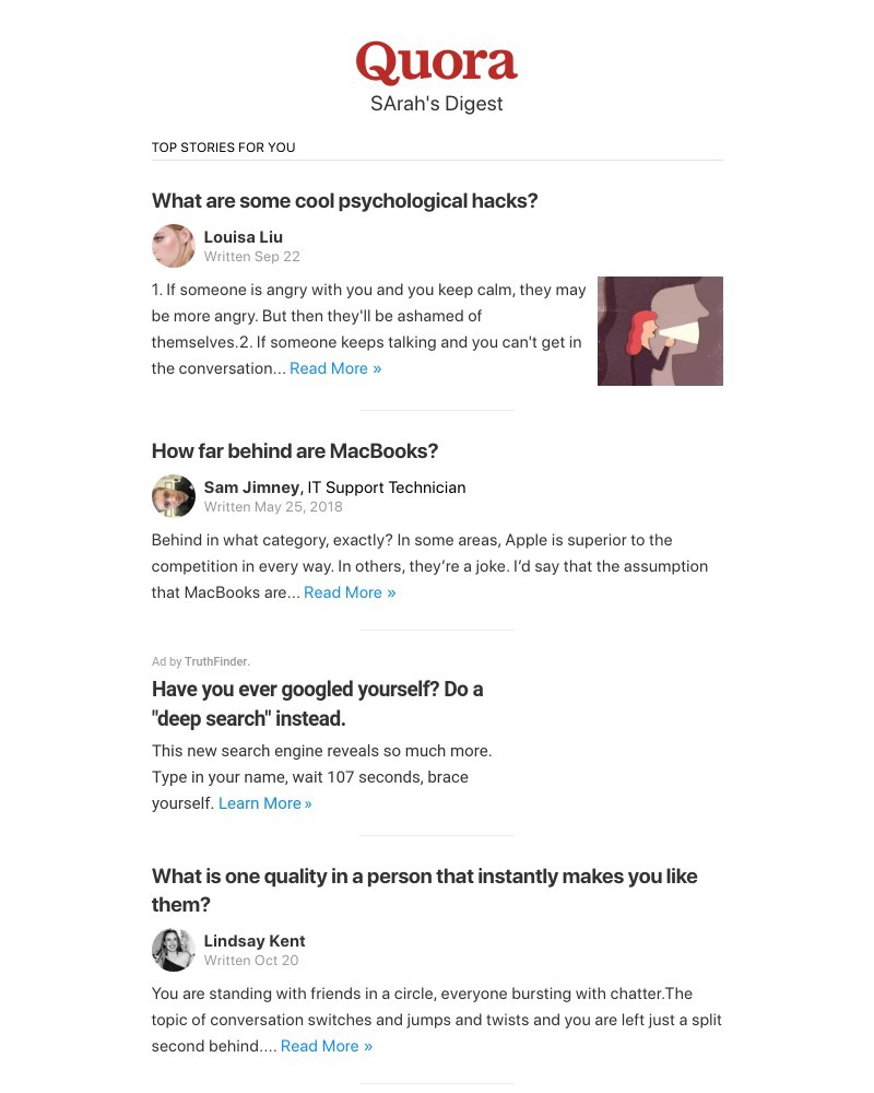 Quora - What are some cool psychological hacks?
