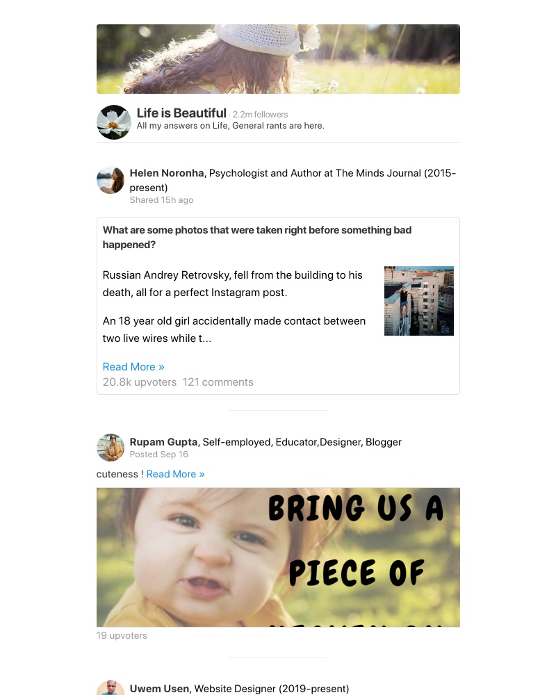 Quora - What are some photos that were taken right before something bad happened?