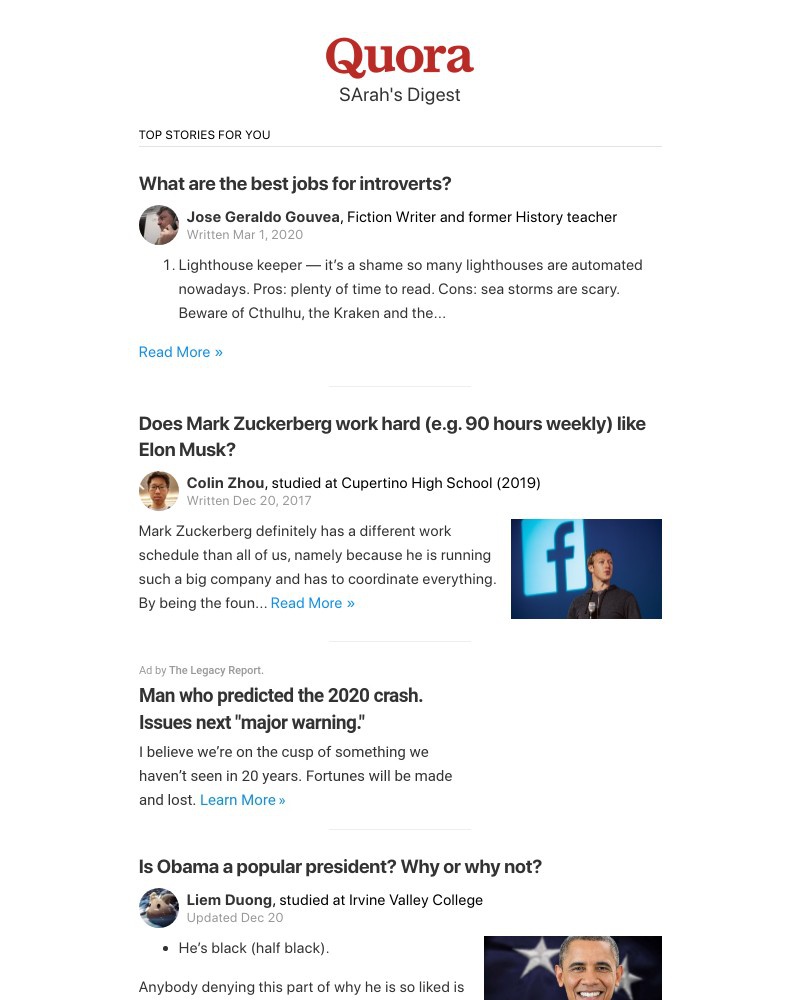 Quora - What are the best jobs for introverts?