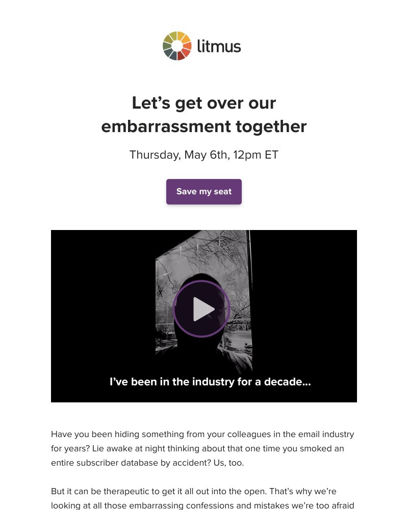 Litmus - What are you too embarrassed to admit about email?