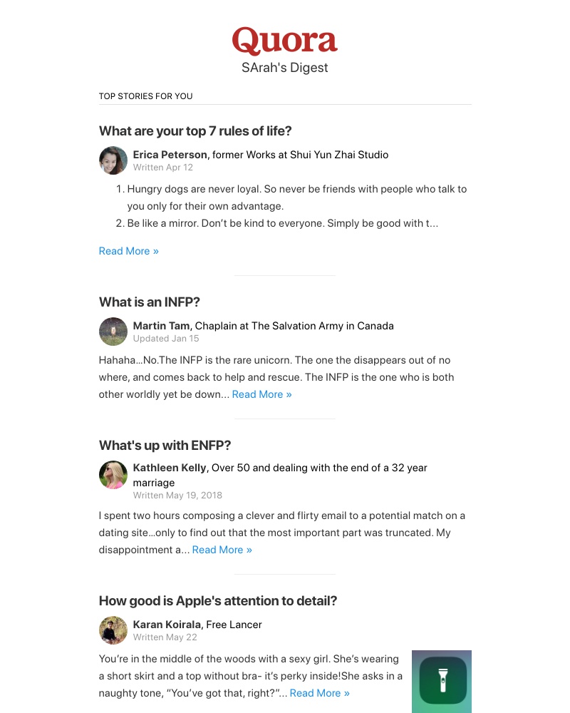 Quora - What are your top 7 rules of life?