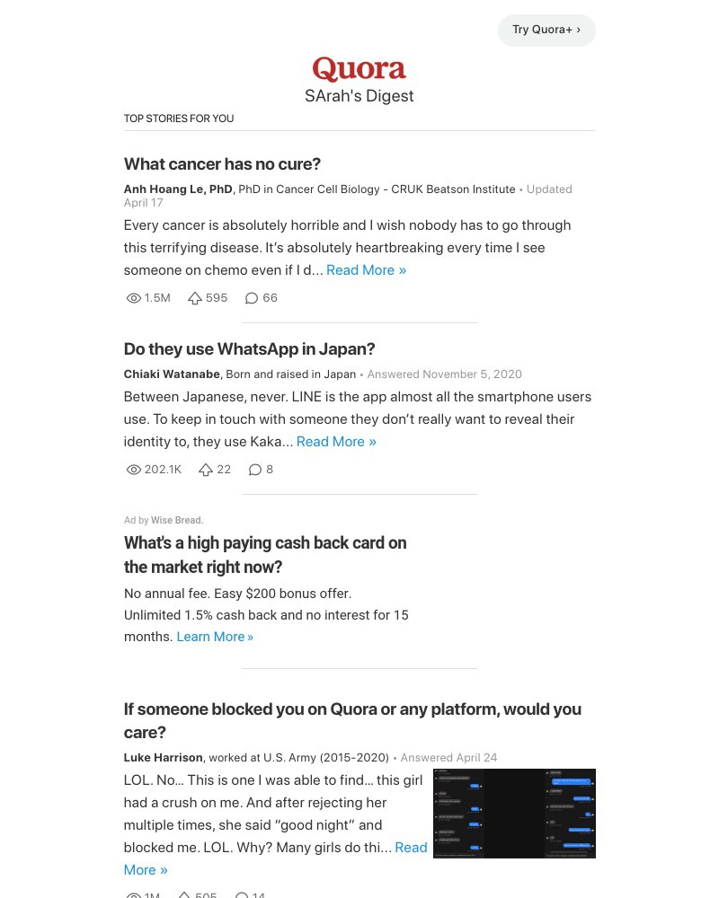 Quora - What cancer has no cure?