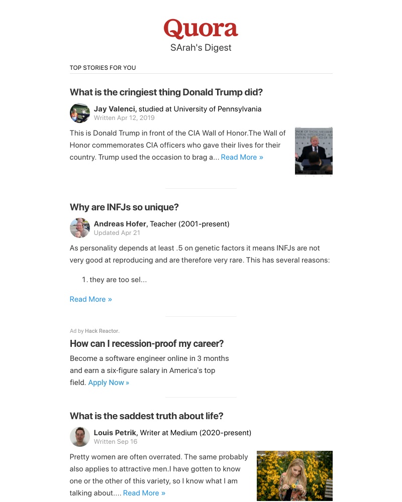 Quora - What is the cringiest thing Donald Trump did?