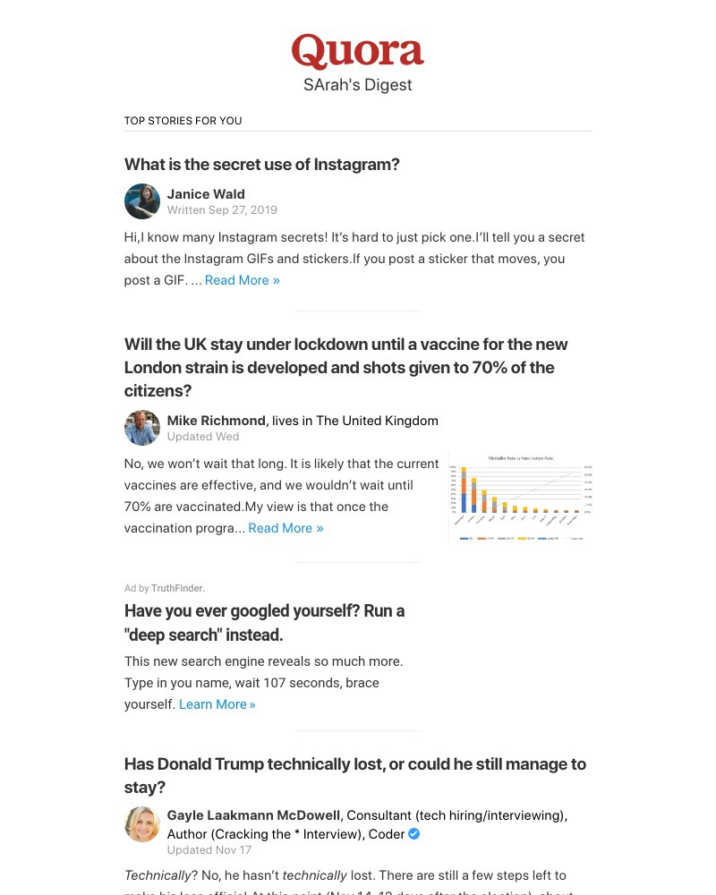 Quora - What is the secret use of Instagram?