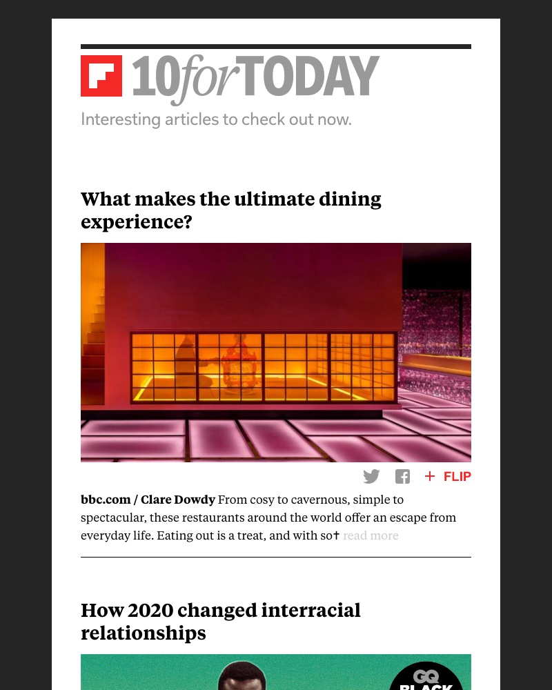 Flipboard - What makes the ultimate dining experience?