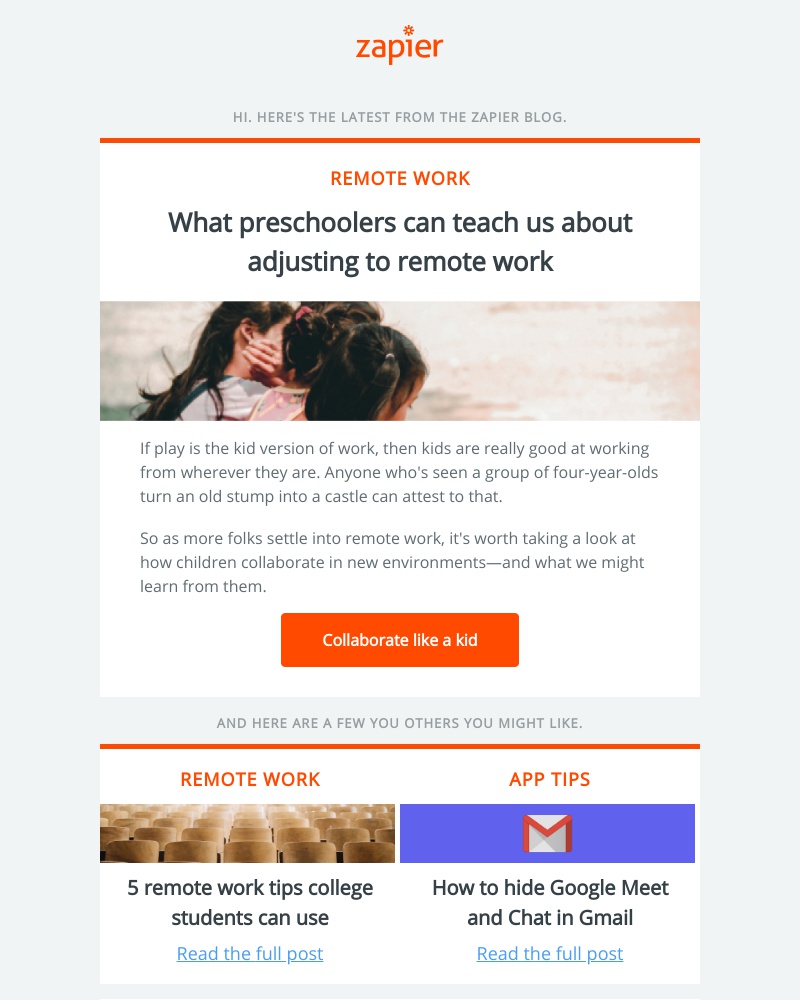 Zapier - What preschoolers can teach us about remote work