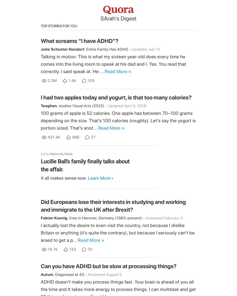 Quora - What screams “I have ADHD”?