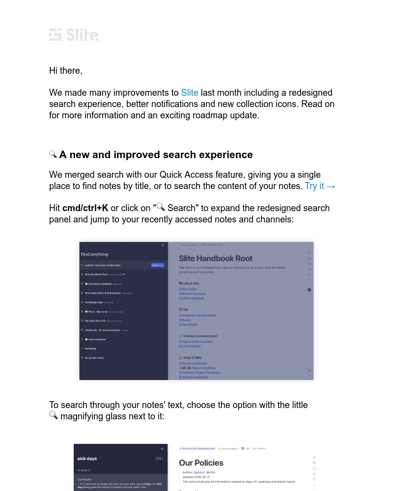 Slite - What's New in Slite: improved search, new collection icons and more