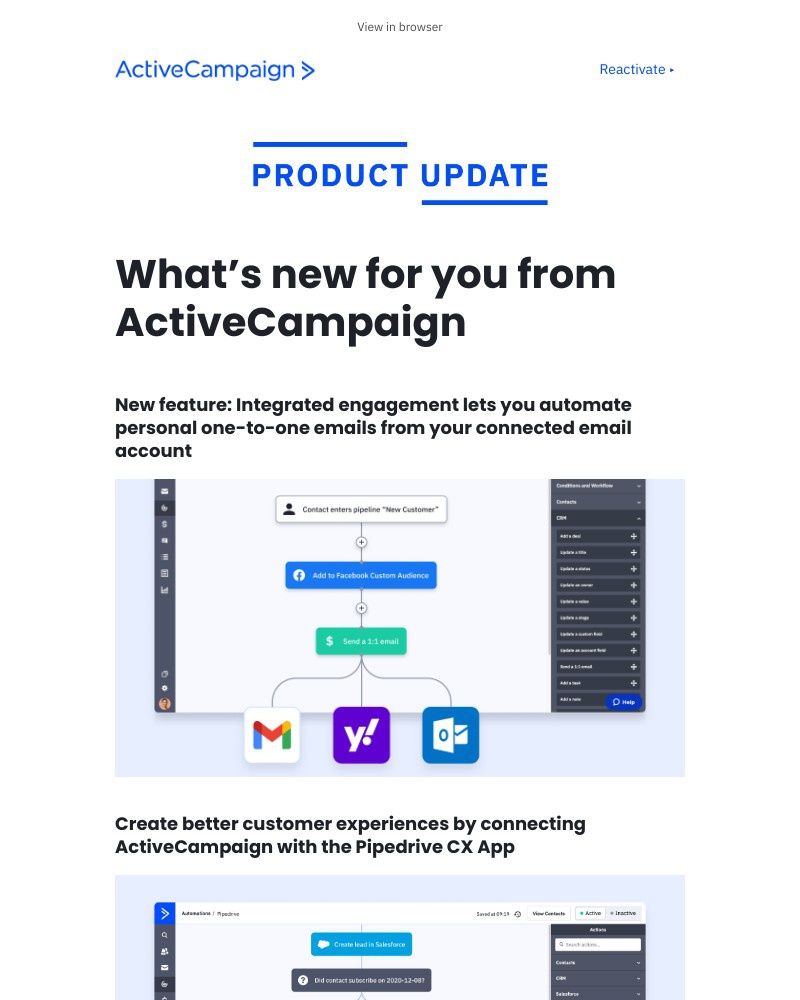  - What’s new? One-to-one email, mobile task reminders, Pipedrive CX app,  and more