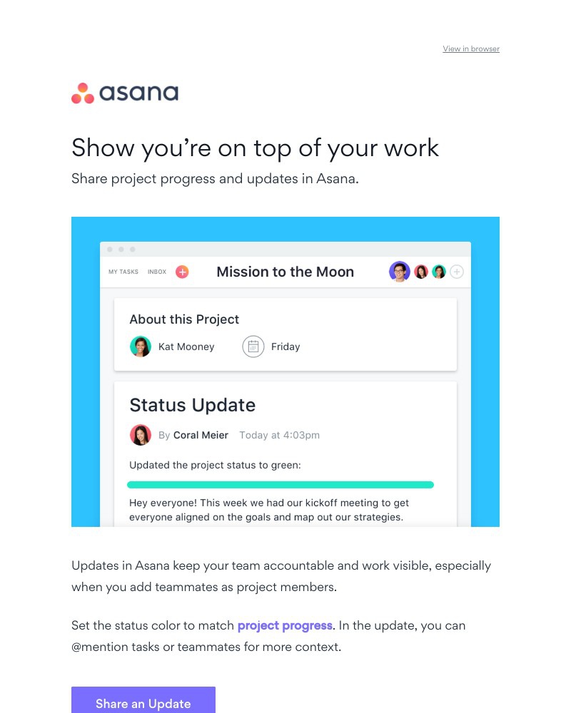 Asana - What’s the status of your project?