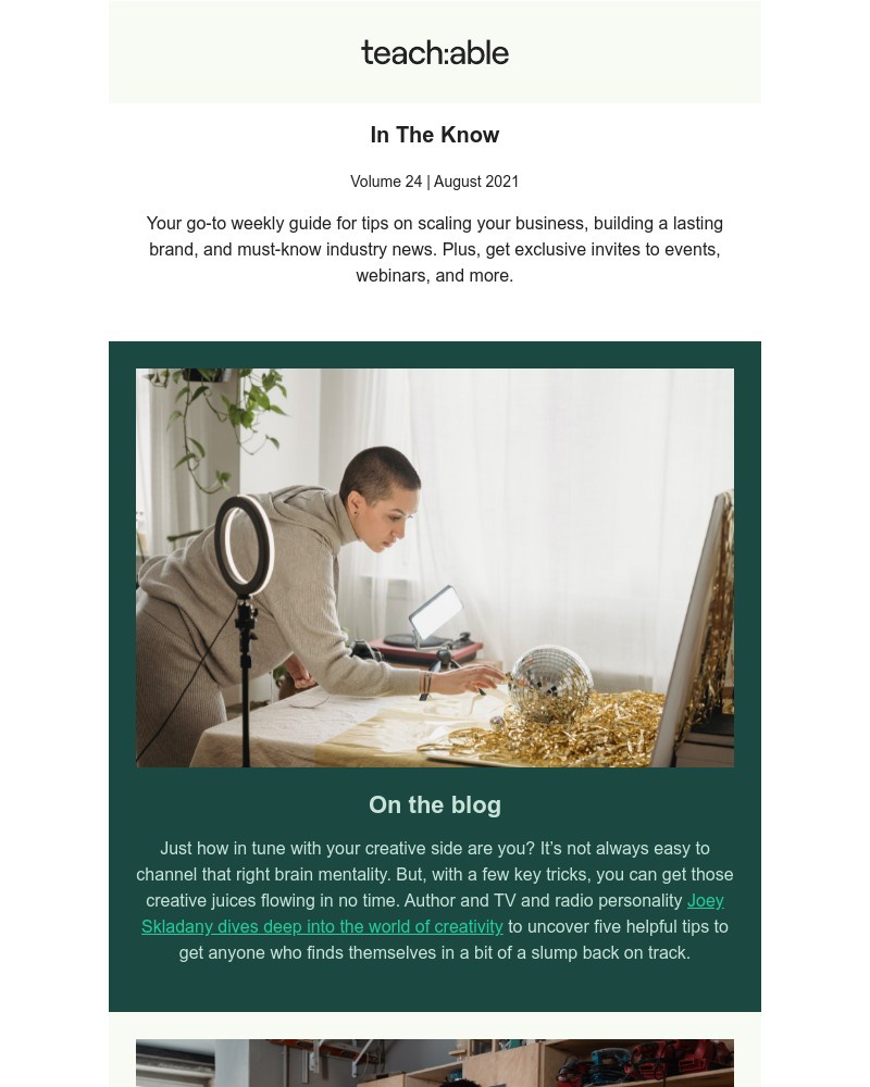 Teachable - What’s your creative side trying to tell you?