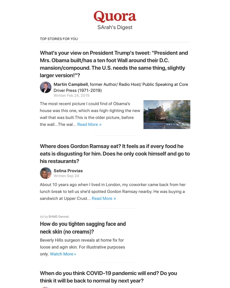 Quora - What's your view on President Trump's tweet: "President and Mrs. Obama built/has a te...?