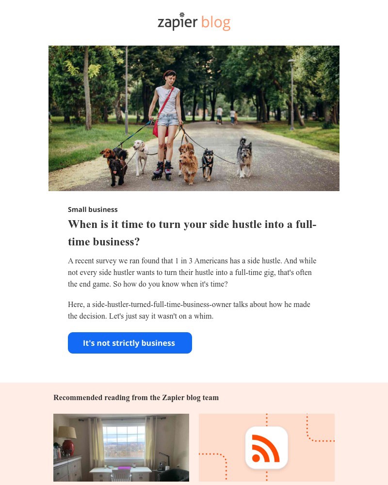 Zapier - When is it time to turn your side hustle into a full-time business?