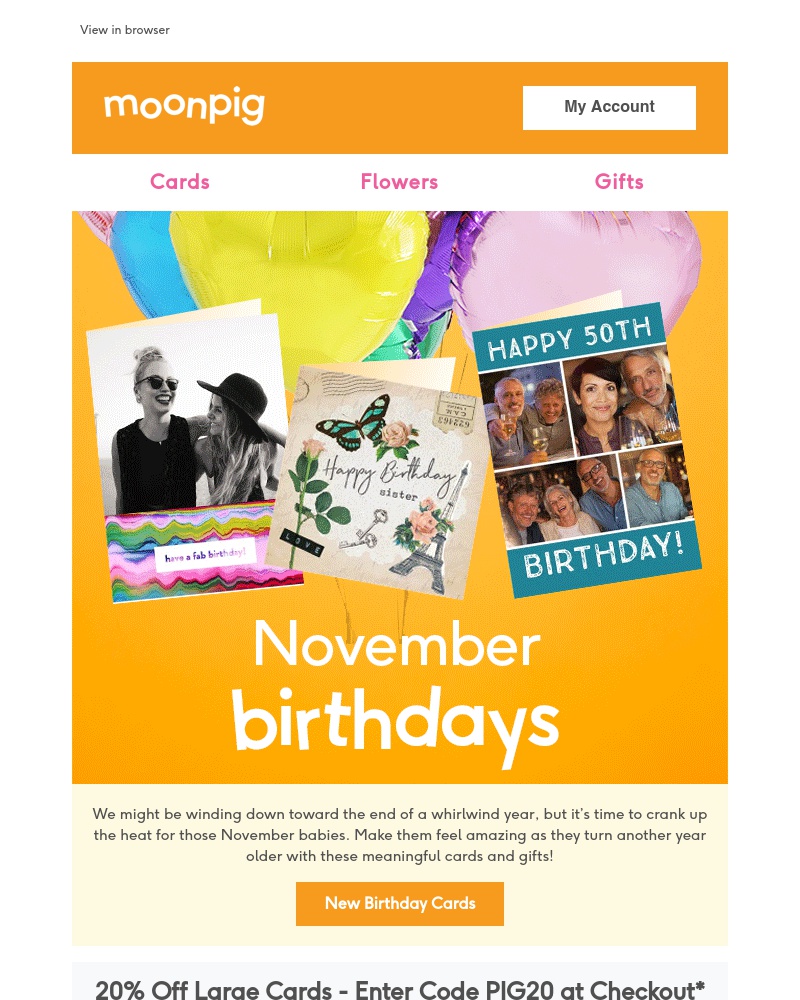 Moonpig - Who’s born in November?