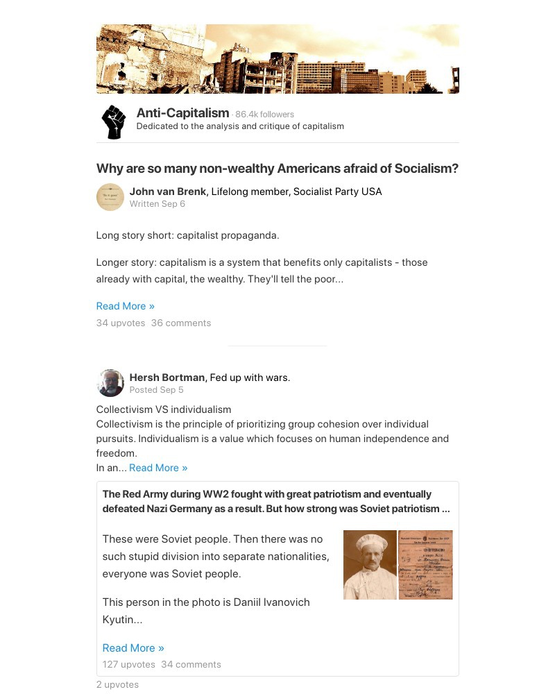 Quora - Why are so many non-wealthy Americans afraid of Socialism?