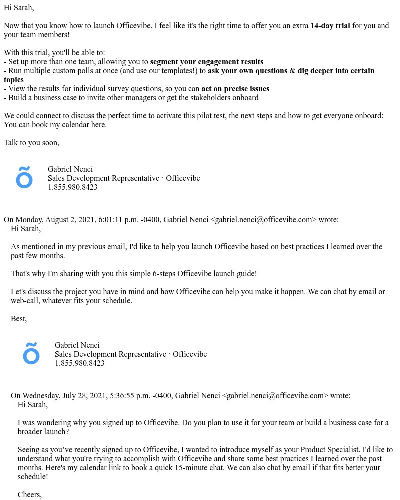 Officevibe - Why did you signup to Officevibe?