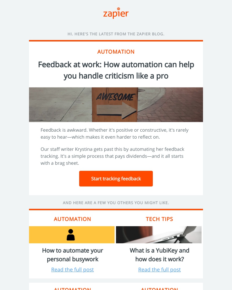 Zapier - Why feedback at work matters—and how to track it