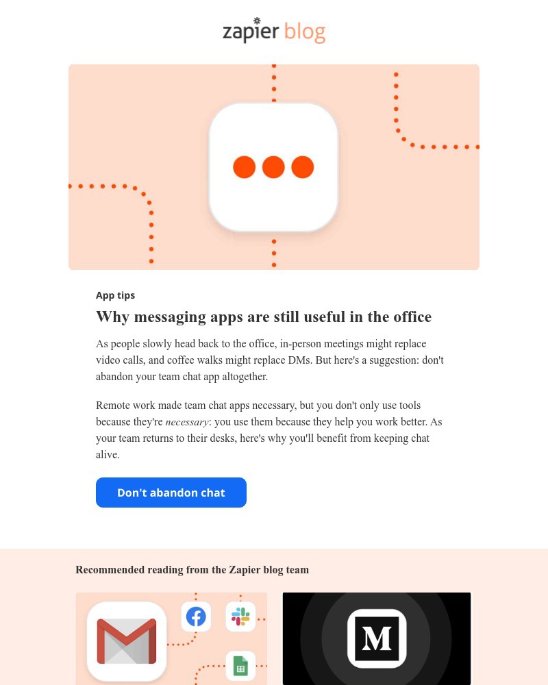 Zapier - Why messaging apps are still useful in the office