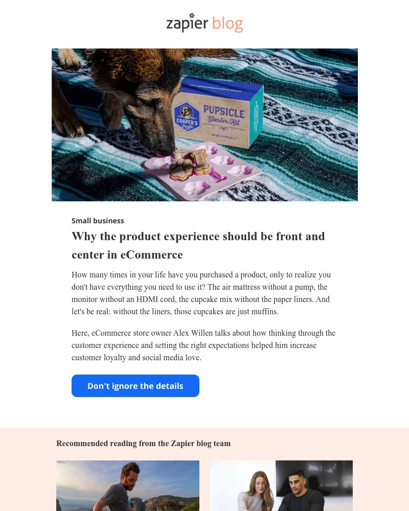 Zapier - Why the product experience should be front and center in eCommerce