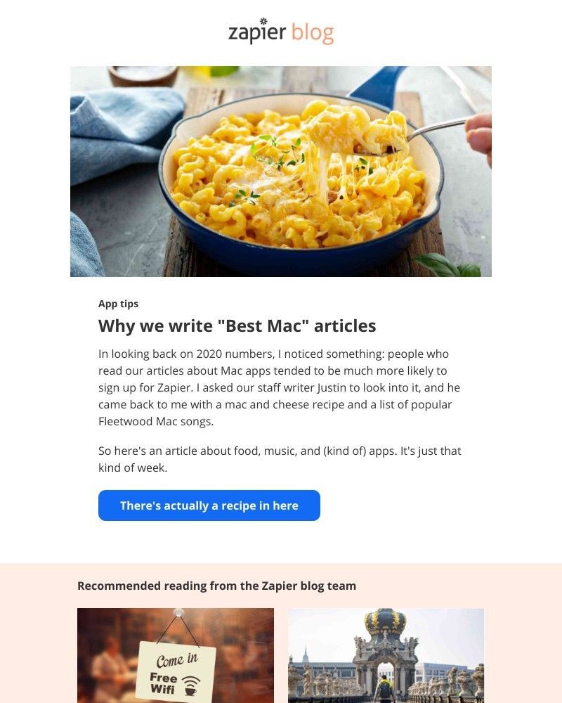 Zapier - Why we write "Best Mac" articles