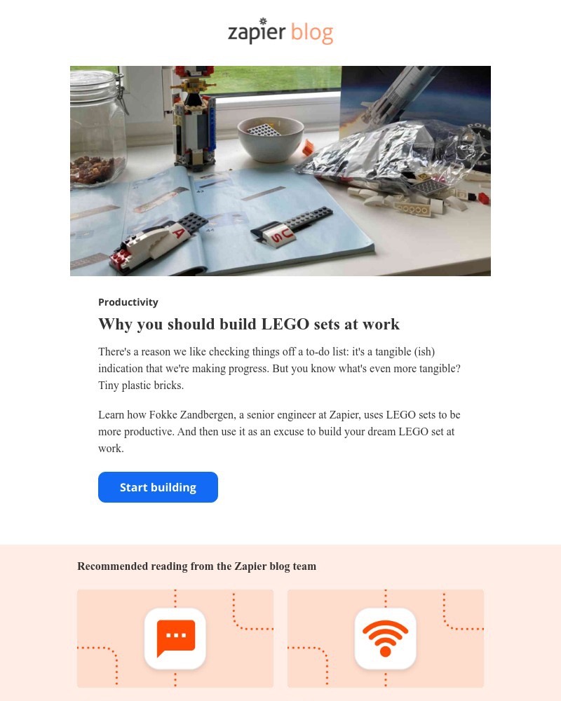 Zapier - Why you should build LEGO sets at work