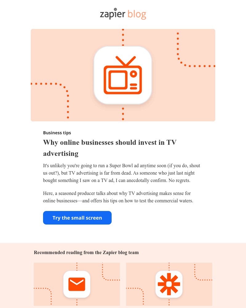 Zapier - Why you should consider TV advertising