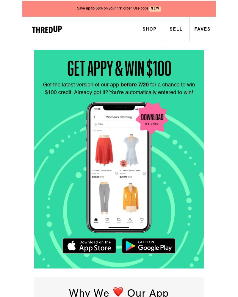 thredUP - Win $100 to shop, use our app!