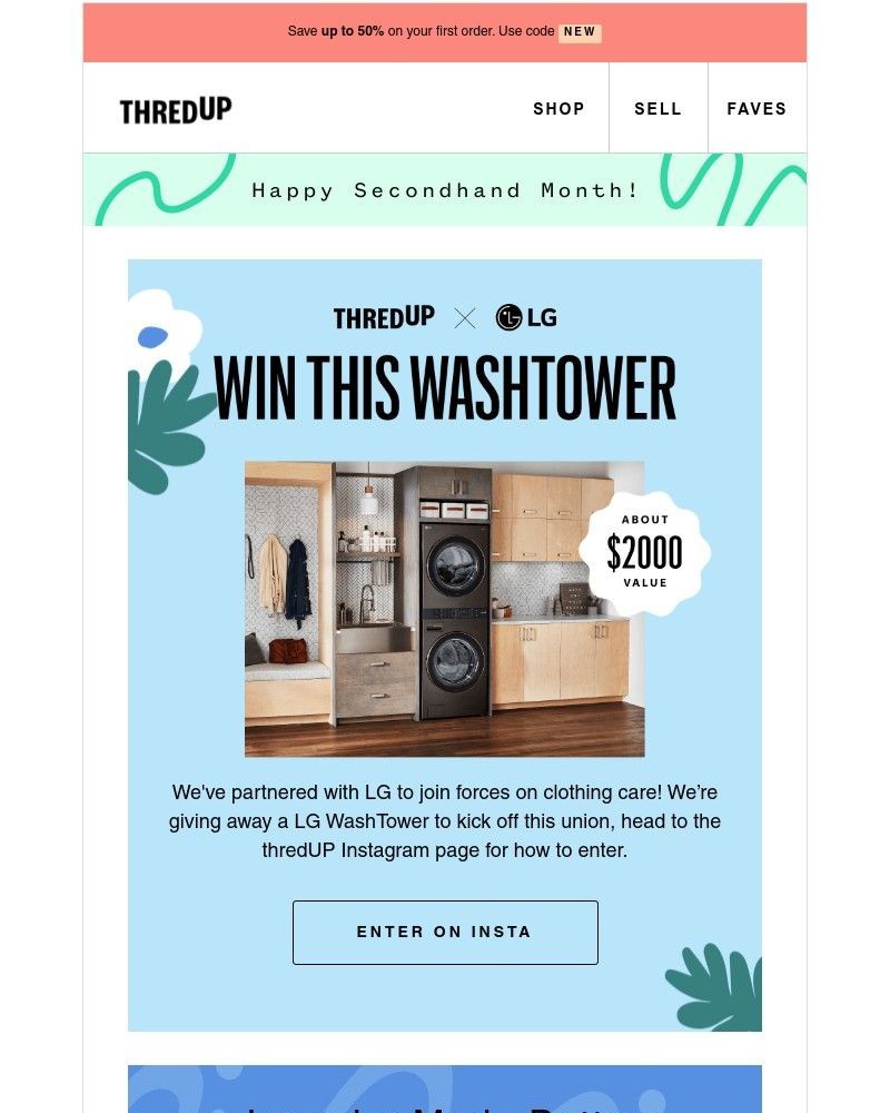 thredUP - Win a FREE LG WashTower❗