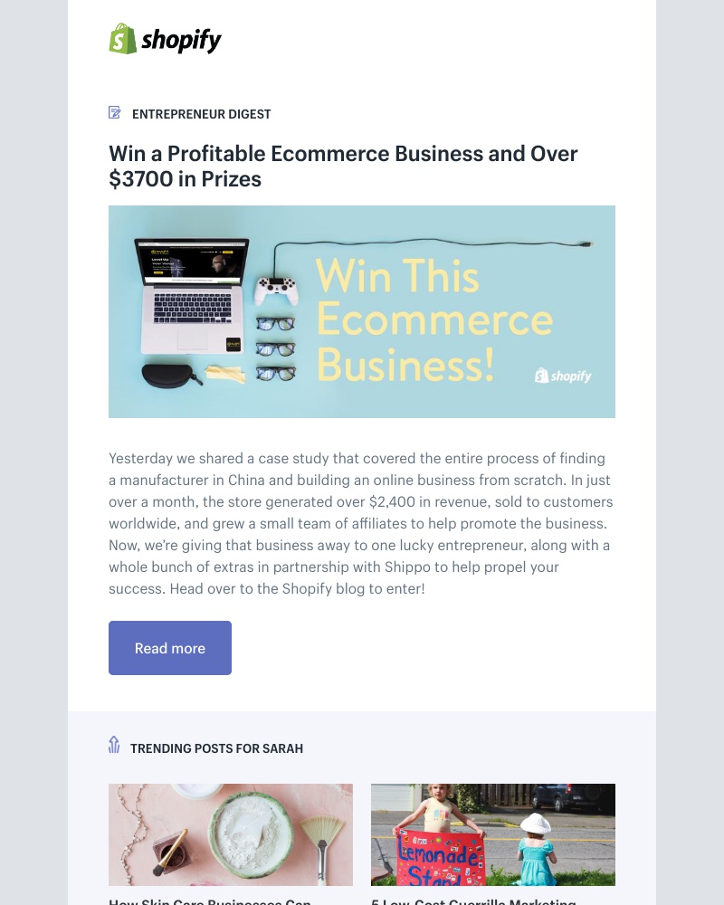 Shopify - Win a Profitable Ecommerce Business and Over $3700 in Prizes