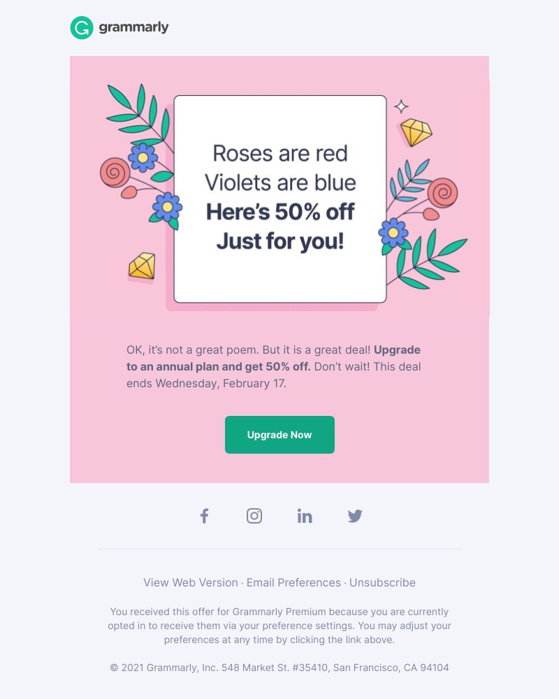 Grammarly - Write your heart out with 50% off Grammarly Premium