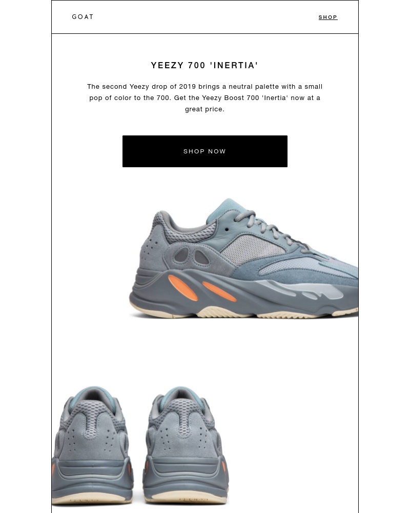 Goat - Yeezy Boost 700 ‘Inertia’ is available now at great prices