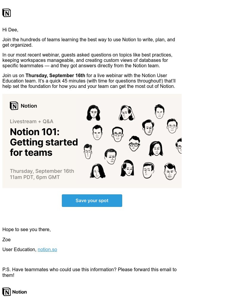 Accepting an invite on Notion video screenshot
