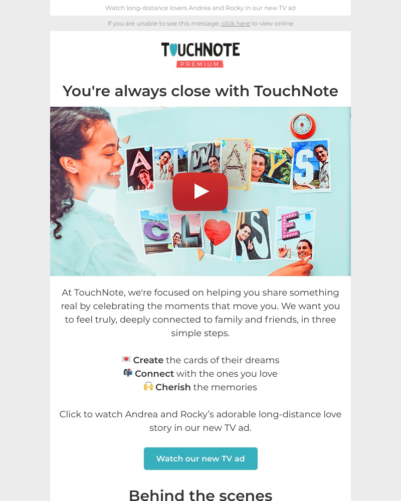 TouchNote - You don't have to be close to feel close 💌