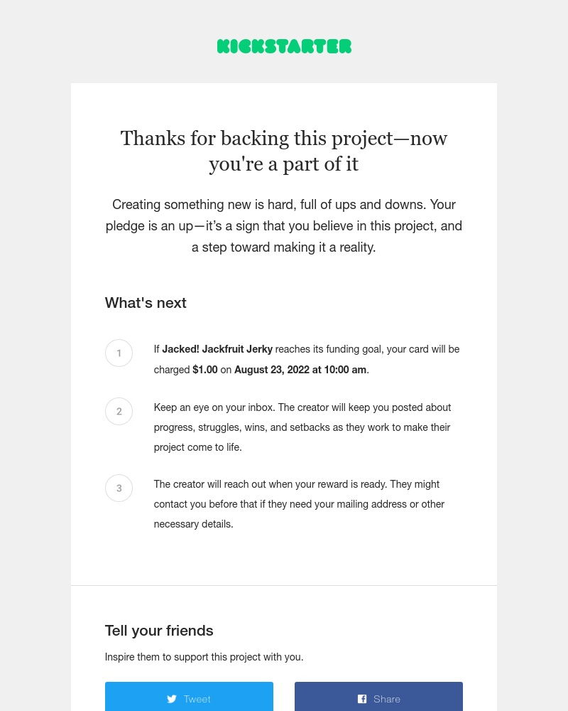 Backing a project on Kickstarter video screenshot