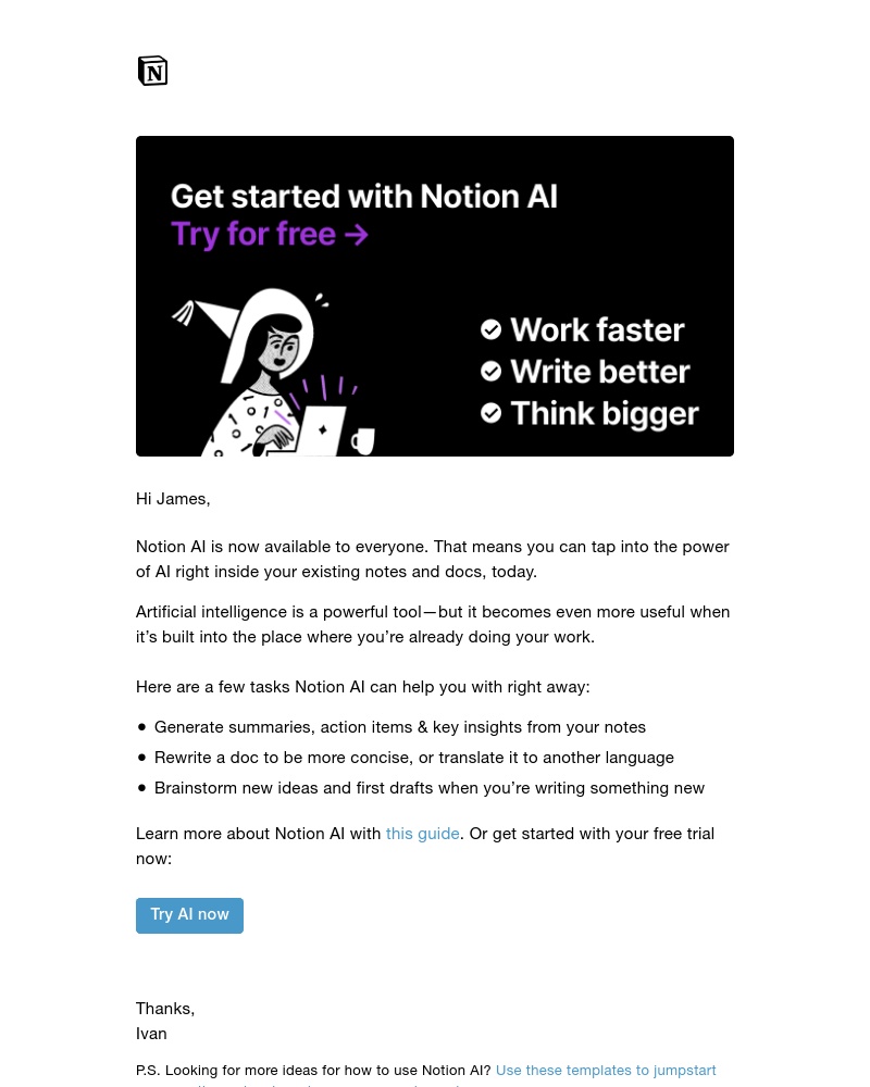 Notion - You just got access to Notion AI
