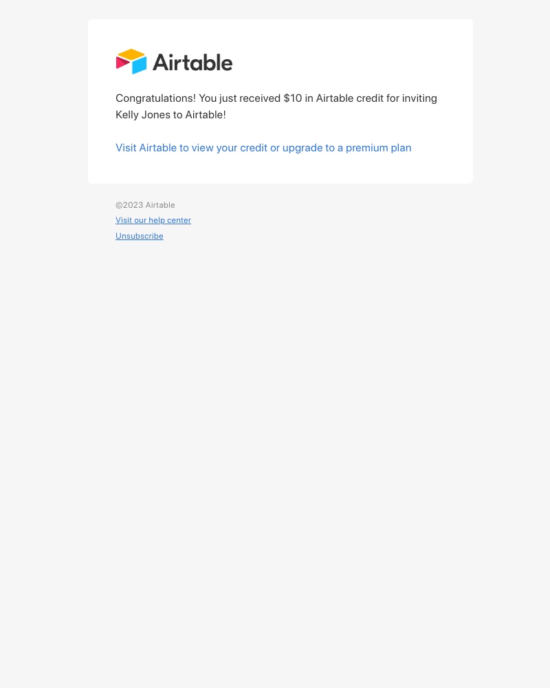  - You just received $10 in Airtable credit - Airtable
