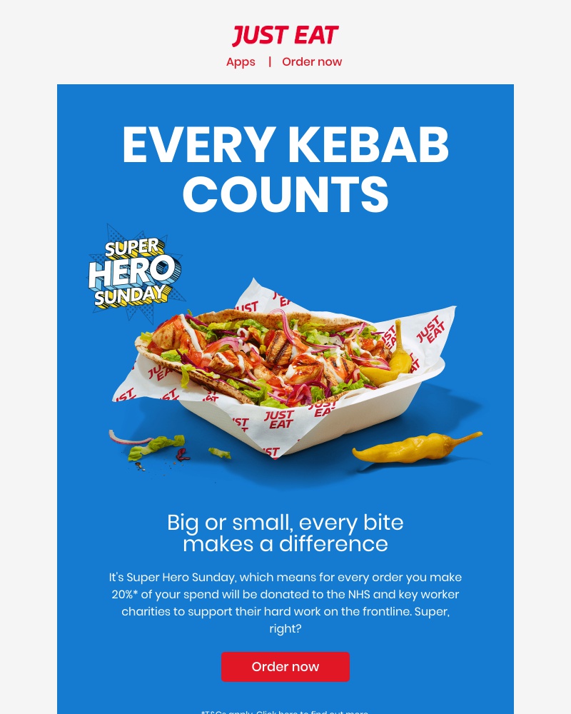 Just Eat - You order. We donate.