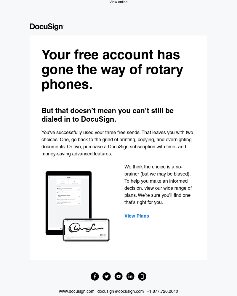 Docusign - Your 3 free sends have been used up. Now what?