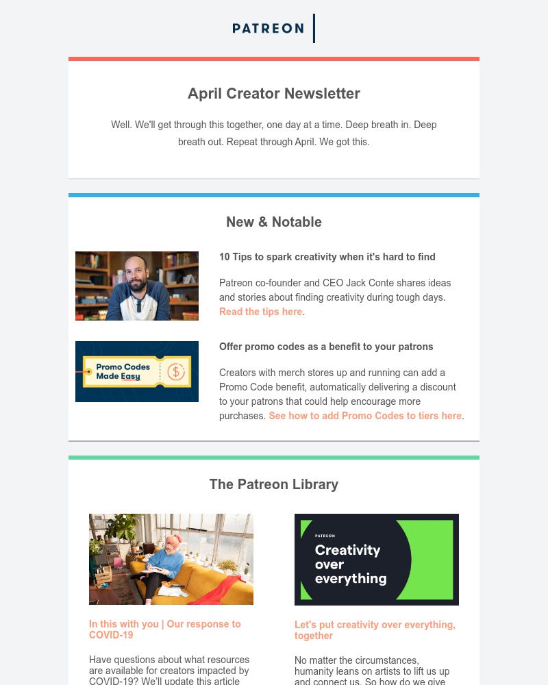 Patreon - Your April creator newsletter is here 🗞