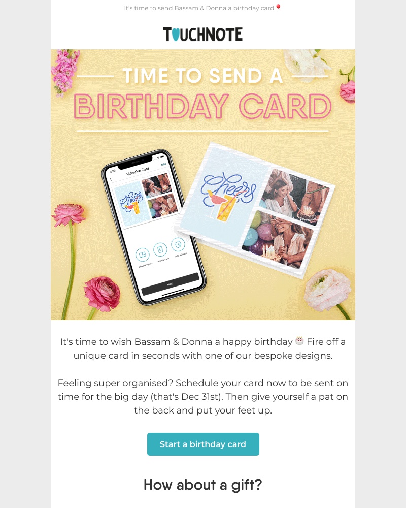 TouchNote - Your birthday reminder 🎉⏰