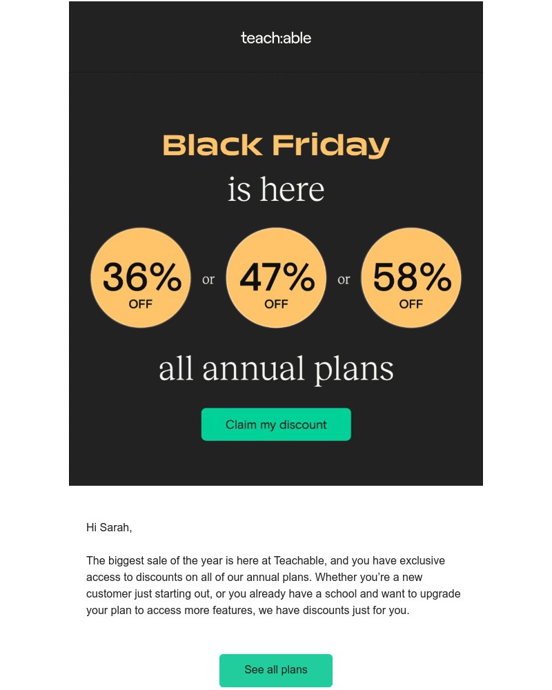 Teachable - Your Black Friday gift is here—but not for long