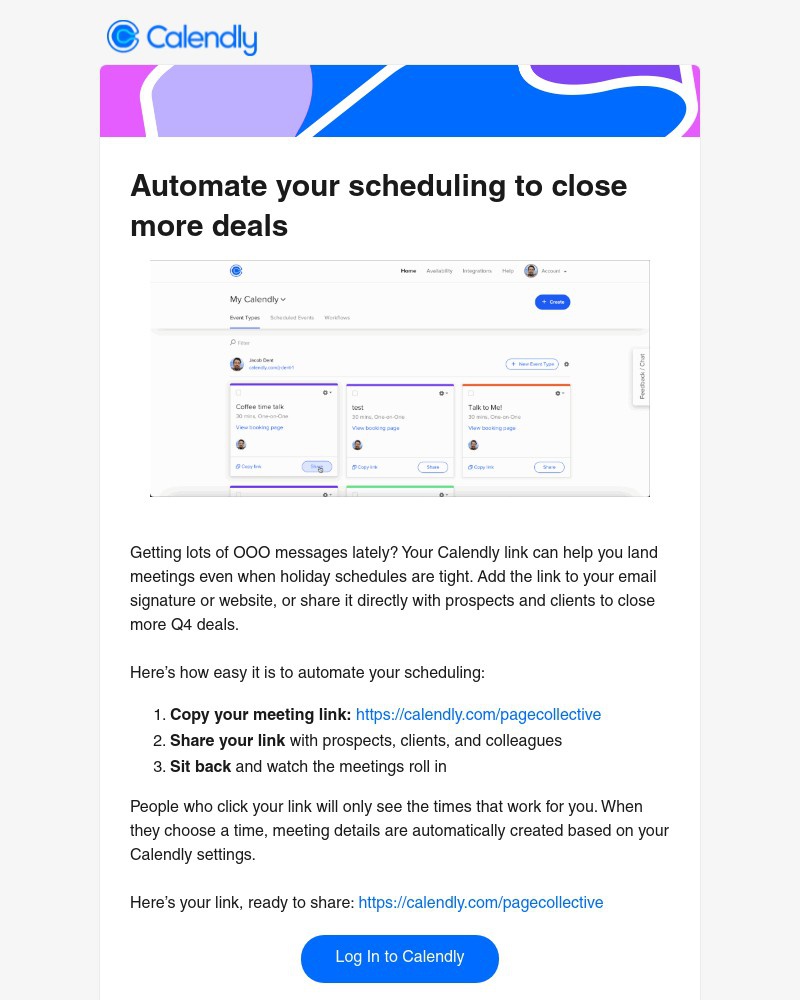 Calendly - Your Calendly link is ready to share