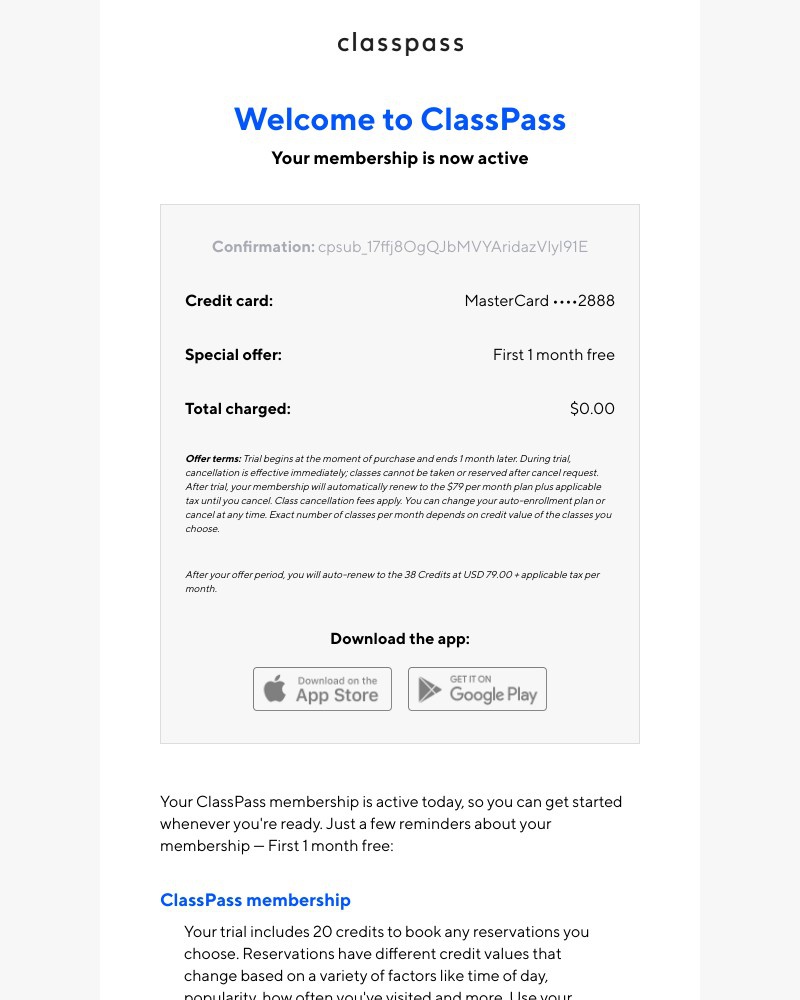 Upgrading your account on ClassPass video screenshot