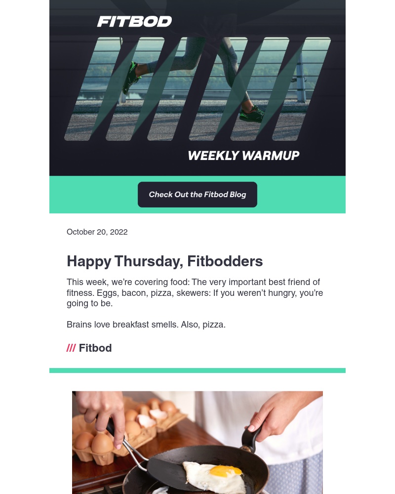 Fitbod - 🍳 + 🥓 + 🍕 = Your Diet! [Weekly Warmup]