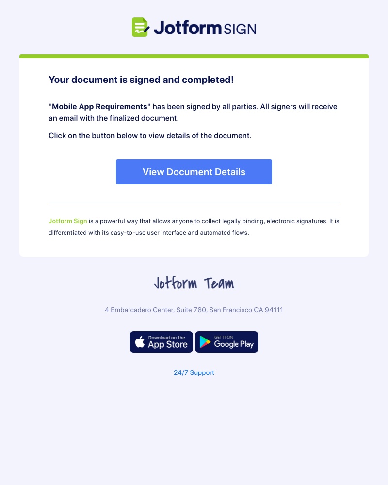 Jotform - Your document is signed successfully!