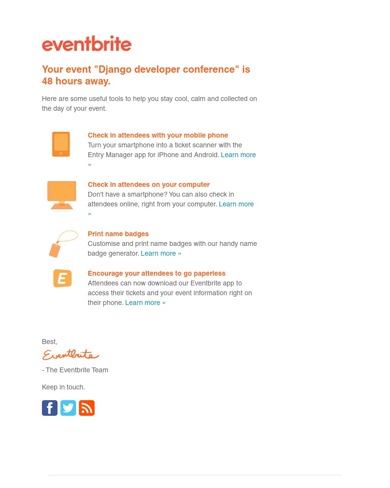 Eventbrite - Your event is almost here! Some tools to get ready.