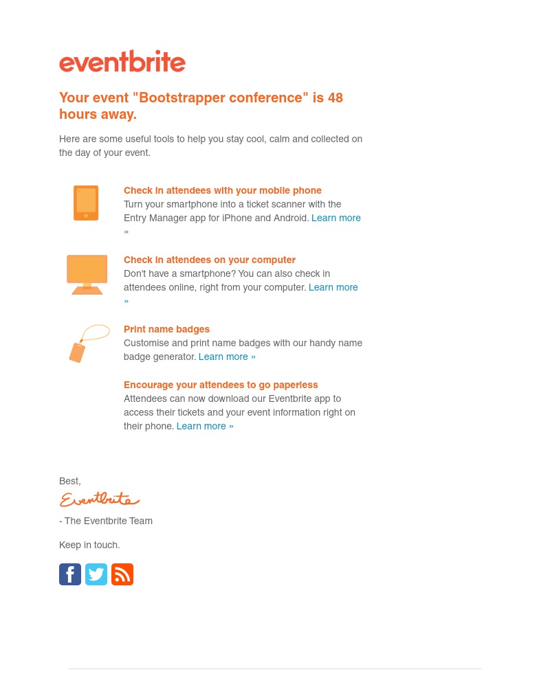 Eventbrite - Your event is almost here! Some tools to get ready.
