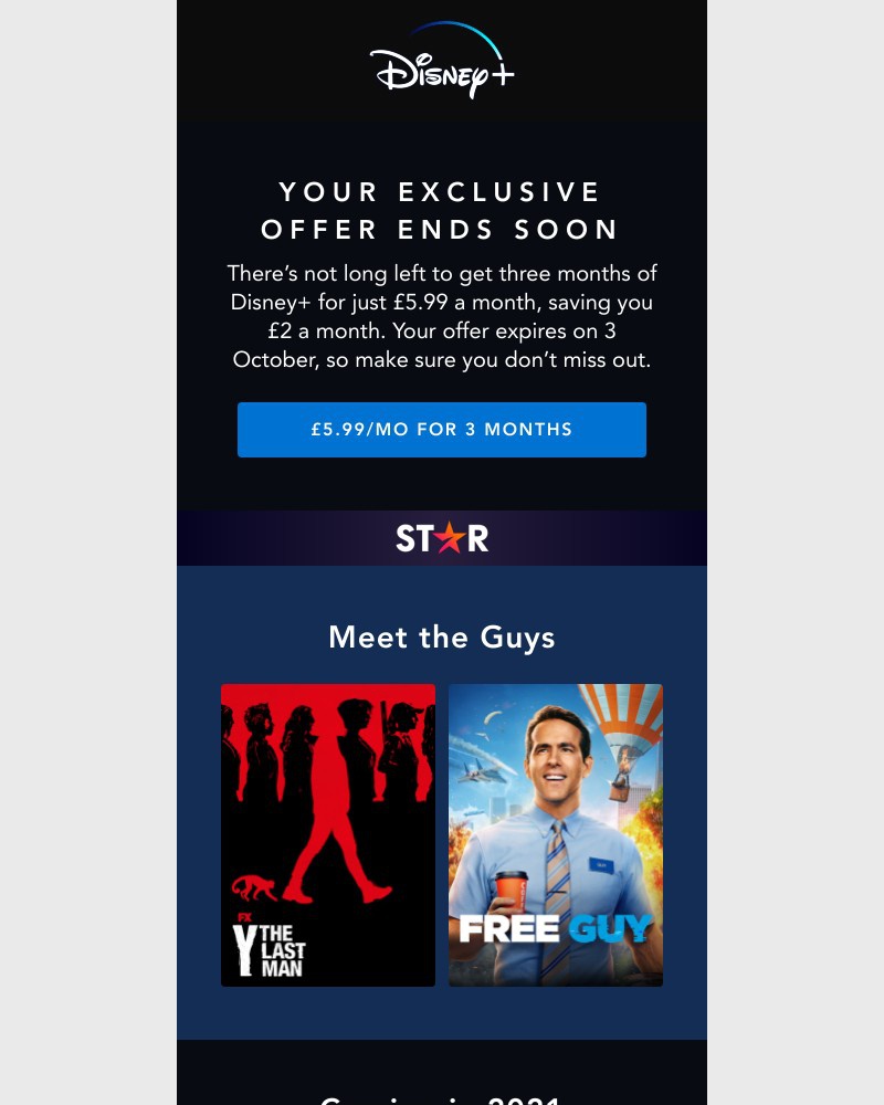 Disney+ - Your exclusive offer expires soon